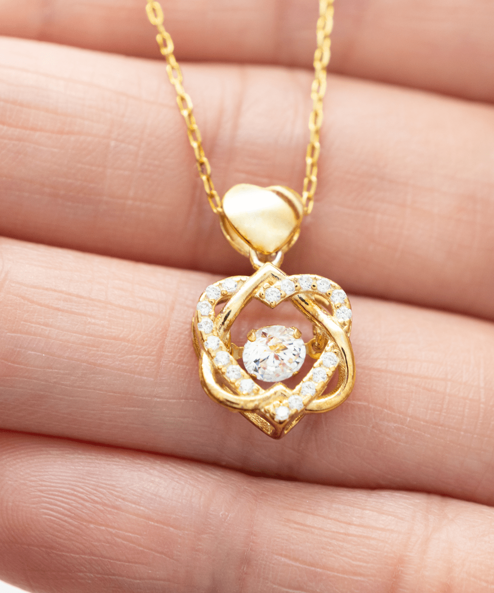 To My Bonus Mom Necklace - Promise to Love You - Heart Knot Gold Necklace for Birthday, Mother's Day, Christmas - Jewelry Gift Stepmother, Mother-in-Law