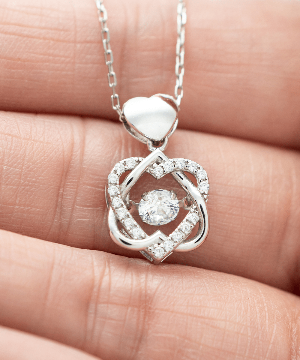 To My Bonus Mom Necklace - Promise to Love You - Heart Knot Silver Necklace for Birthday, Mother's Day, Christmas - Jewelry Gift Stepmother, Mother-in-Law