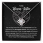 To My Bonus Sister Necklace - Gift for Bonus Sister - Branches on the Same Tree - Motivational Graduation, Birthday, Christmas, Wedding Gift 14K White Gold Finish / Standard Box