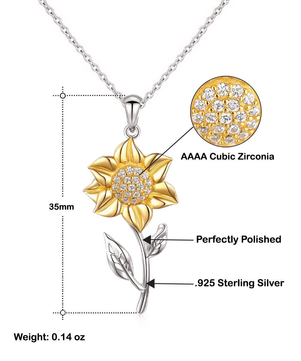 To My Bonus Sister Necklace - Promise to Love You - Sunflower Necklace for Birthday, Mother's Day, Christmas - Jewelry Gift for Stepsister, Sister-in-Law, BFF