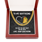 To My Boyfriend Cuban Chain Necklace - You Are the Only Meat for My Taco - Funny Anniversary or Valentine's Day Gift Cuban Link Chain (14K Gold Over Stainless Steel)