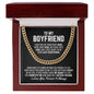 To My Boyfriend Cuban Link Chain Necklace - Your Last Everything - Anniversary Wedding Gift - Christmas Birthday Gift for Boyfriend 14K Yellow Gold Finish / Luxury Box