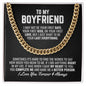 To My Boyfriend Cuban Link Chain Necklace - Your Last Everything - Anniversary Wedding Gift - Christmas Birthday Gift for Boyfriend 14K Yellow Gold Finish / Standard Box