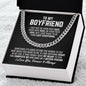 To My Boyfriend Cuban Link Chain Necklace - Your Last Everything - Anniversary Wedding Gift - Christmas Birthday Gift for Boyfriend