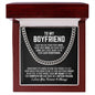 To My Boyfriend Cuban Link Chain Necklace - Your Last Everything - Anniversary Wedding Gift - Christmas Birthday Gift for Boyfriend Stainless Steel / Luxury Box
