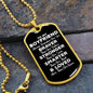 To My Boyfriend Dog Tag Necklace - Always Remember You Are Braver - Motivational Graduation Gift - Boyfriend Birthday Gift - Christmas Gift Military Chain (Gold) / No