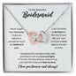 To My Bridesmaid Necklace - Promise to Love You - Motivational Graduation Gift - Bridesmaid Birthday Gift - Christmas Gift Polished Stainless Steel & Rose Gold Finish / Standard Box