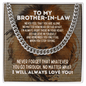 To My Brother-in-law Cuban Link Chain Necklace - Motivational Graduation Gift - Brother-in-law Wedding Gift - Brother-in-law Birthday Gift Stainless Steel Cuban Link Chain / Standard Box