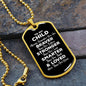 To My Child Dog Tag Necklace - Always Remember You Are Braver - Motivational Graduation Gift - Child Birthday Gift - Christmas Gift Military Chain (Gold) / No