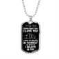 To My Child Dog Tag Necklace - Never Forget I Love You - Motivational Graduation Gift - Nonbinary Child Birthday Gift - Christmas Gift