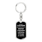 To My Cousin Dog Tag Keychain - Always Remember You Are Braver - Motivational Graduation Gift - Cousin Birthday Christmas Gift Dog Tag with Swivel Keychain (Steel) / No
