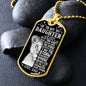 To My Daughter Dog Tag Necklace - Lion I Am the Storm - Love Dad