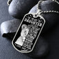 To My Daughter Dog Tag Necklace - Lion I Am the Storm - Love Dad