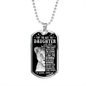 To My Daughter Dog Tag Necklace - Lion I Am the Storm - Love Dad Military Chain (Silver) / No