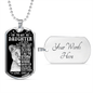 To My Daughter Dog Tag Necklace - Lion I Am the Storm - Love Dad Military Chain (Silver) / Yes