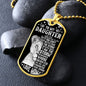To My Daughter Dog Tag Necklace - Lion I Am the Storm - Love Mom