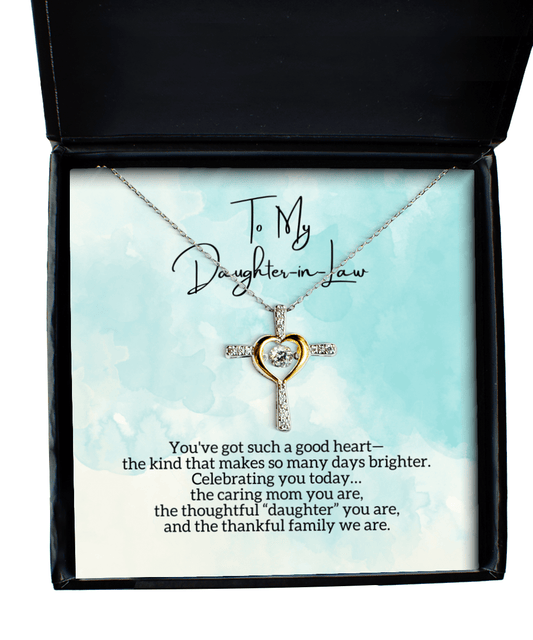 To My Daughter-In-Law - Celebrating You Today - Cross Necklace for Mother's Day, Birthday - Jewelry Gift for Daughter In Law