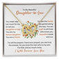 To My Daughter-in-Law Interlocking Hearts Necklace - Gift for Bonus Daughter 18K Yellow Gold Finish / Standard Box