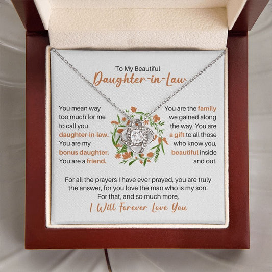 To My Daughter-in-Law Love Knot Necklace - Gift for Bonus Daughter