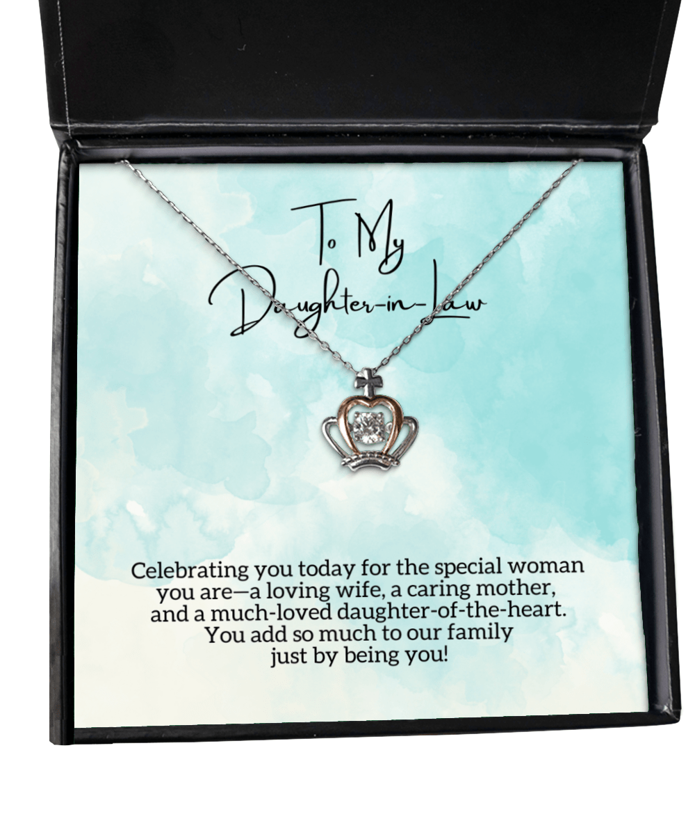To My Daughter-In-Law - Special Woman - Crown Necklace for Mother's Day, Birthday - Jewelry Gift for Daughter In Law