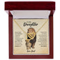 To My Daughter Love Dad Necklace - Old Lion Interlocking Hearts Gift for Daughter 18K Yellow Gold Finish / Luxury Box