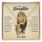 To My Daughter Love Dad Necklace - Old Lion Interlocking Hearts Gift for Daughter 18K Yellow Gold Finish / Standard Box
