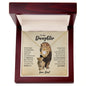 To My Daughter Love Dad Necklace - Old Lion Love Knot Gift for Daughter 18K Yellow Gold Finish / Luxury Box