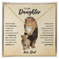To My Daughter Love Dad Necklace - Old Lion Love Knot Gift for Daughter 18K Yellow Gold Finish / Standard Box