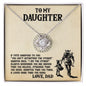 To My Daughter Love Dad Viking Necklace - Gift for Daughter 14K White Gold Finish / Standard Box