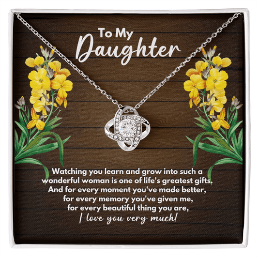 To My Daughter Necklace - Daughter Wedding - Gift to Daughter from Mom - Gift to Daughter from Dad - Daughter Birthday - Daughter Graduation 14K White Gold Finish / Standard Box