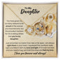 To My Daughter Proud Lion Love Knot Necklace 18K Yellow Gold Finish / Standard Box