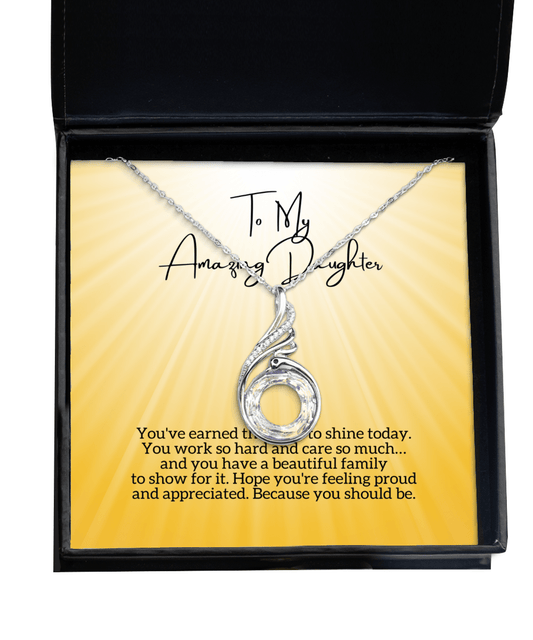 To My Daughter - Right to Shine - Phoenix Necklace for Mother's Day, Birthday - Jewelry Gift for Daughter