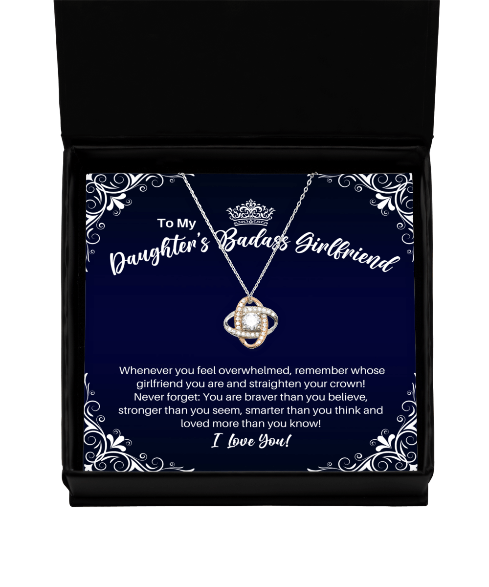 To My Daughter's Badass Girlfriend Necklace - Straighten Your Crown - Motivational Graduation Gift - Daughter's GF Birthday Christmas Gift - LKRG