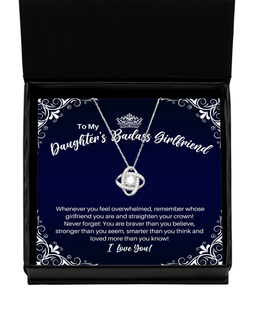 To My Daughter's Badass Girlfriend Necklace - Straighten Your Crown - Motivational Graduation Gift - Daughter's GF Birthday Christmas Gift - LKS