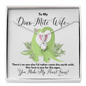 To My Dino-Mite Wife Necklace - You Make My Heart Saur - Funny Gift for Valentine's Day, Anniversary, Birthday Two Toned Box