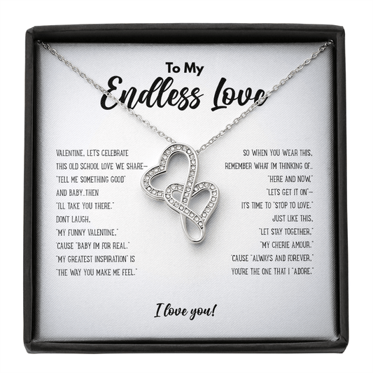 To My Endless Love Necklace - Valentine's Day Old School R&B Soul Music Lovers Gift Two Toned Box