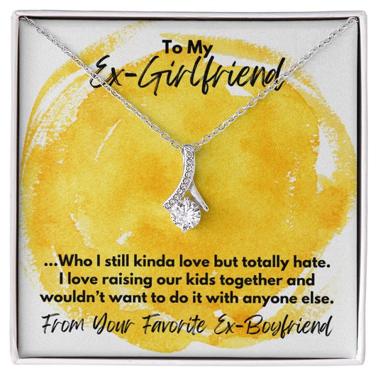 To My Ex-Girlfriend Necklace - Funny Gift for Ex-Girlfriend - Babymama Birthday, Christmas Jewelry 14K White Gold Finish / Standard Box