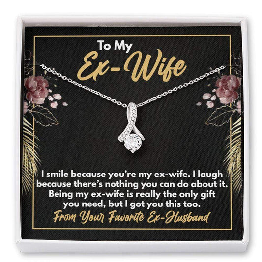 To My Ex-Wife Necklace - Funny Gift for Ex-Wife - Jewelry for Ex for Birthday, Christmas Standard Box