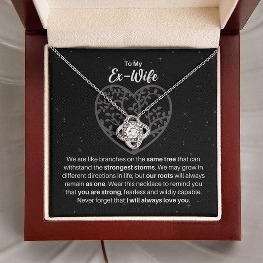 To My Ex-Wife Necklace - Gift for Ex-Wife - Branches on the Same Tree - Motivational Graduation, Birthday, Christmas, Wedding Gift