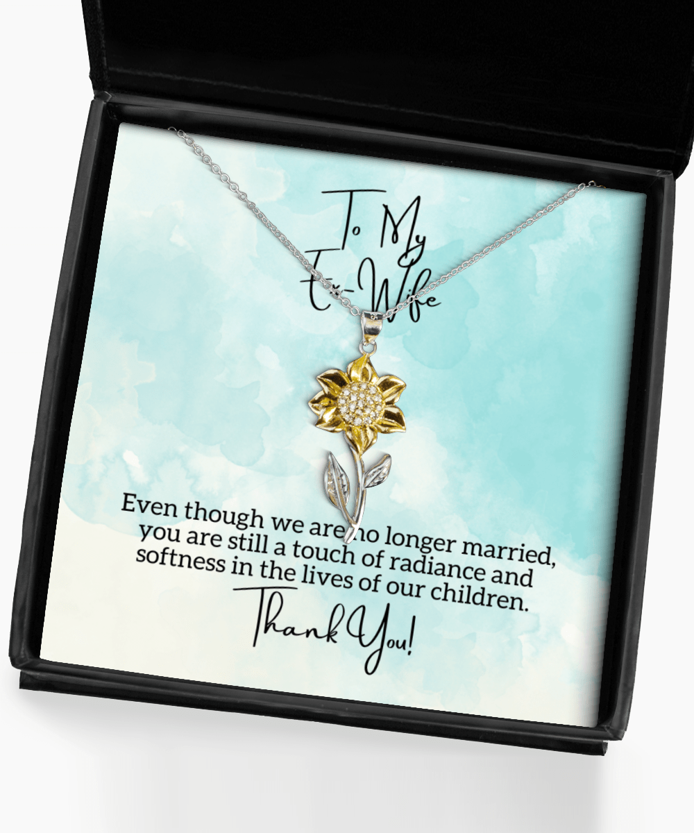To My Ex-Wife - Touch of Radiance - Sunflower Necklace for Mother's Day, Birthday - Jewelry Gift for Ex Wife