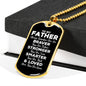 To My Father Dog Tag Necklace - Always Remember You Are Braver - Motivational Graduation Gift - Father Birthday Gift - Christmas Gift