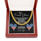To My Favorite Veteran - Fiancé Cuban Link Chain Necklace - Gift for Valentine's Day - Anniversary Gifts for Fiance Cuban Link Chain (14K Gold Over Stainless Steel)