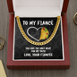 To My Fiance Cuban Chain Necklace - You Are the Only Meat for My Taco - Funny Anniversary or Valentine's Day Gift Cuban Link Chain (14K Gold Over Stainless Steel)