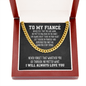 To My Fiance Cuban Link Chain Necklace - Motivational Gift for Fiancé Cuban Link Chain (Gold)