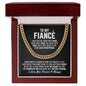 To My Fiance Cuban Link Chain Necklace - Your Last Everything - Fiance Anniversary Wedding Gift - Christmas Birthday Gift for Future Husband 14K Yellow Gold Finish / Luxury Box