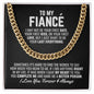 To My Fiance Cuban Link Chain Necklace - Your Last Everything - Fiance Anniversary Wedding Gift - Christmas Birthday Gift for Future Husband 14K Yellow Gold Finish / Standard Box