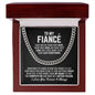 To My Fiance Cuban Link Chain Necklace - Your Last Everything - Fiance Anniversary Wedding Gift - Christmas Birthday Gift for Future Husband Stainless Steel / Luxury Box