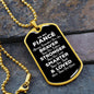 To My Fiance Dog Tag Necklace - Always Remember You Are Braver - Motivational Graduation Gift - Fiance Birthday Gift - Christmas Gift Military Chain (Gold) / No