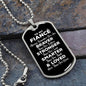 To My Fiance Dog Tag Necklace - Always Remember You Are Braver - Motivational Graduation Gift - Fiance Birthday Gift - Christmas Gift Military Chain (Silver) / No
