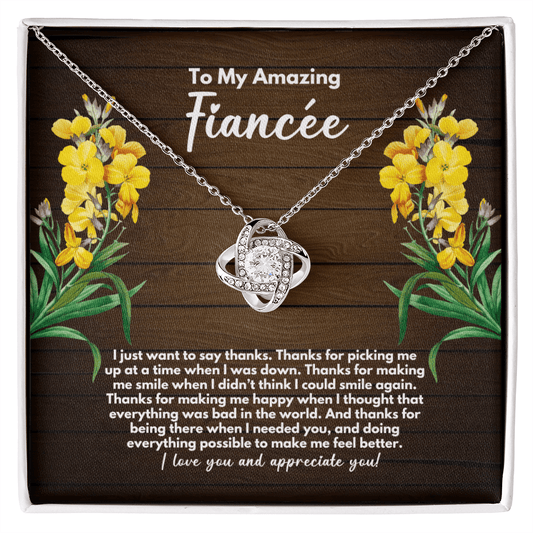 To My Fiancee Necklace - Engagement Gift for Fiancee - Fiancee Anniversary Jewelry - Fiancee Birthday - Christmas Gift to My Future Wife 14K White Gold Finish / Standard Box